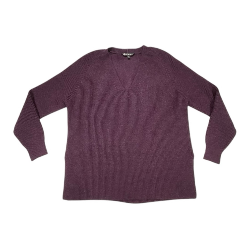 Athleta Maroon Switchback Wool-Blend Pullover Swe… - image 2